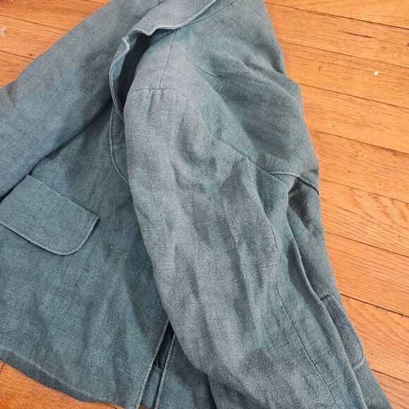 Akris Punto Linen Blazer Jacket Womens Size 6 Green - Picture 7 of 16
